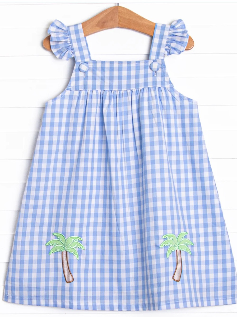 Stitchy Fish Shoreline Shade Applique Dress, Blue